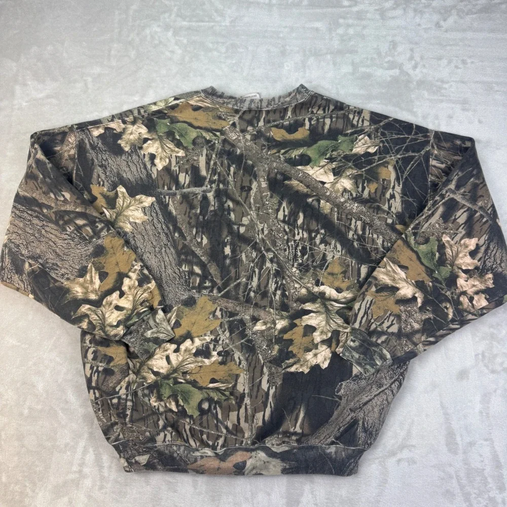Jerzees Crewneck Mens 3XL Relaxed Camo Vintage 90s Mossy Oak Break Up Sweatshirt